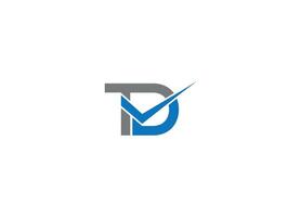 TD logo design icon template with white background vector