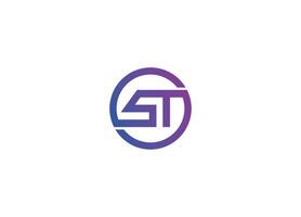 ST logo design icon template with white background vector