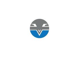 V logo design icon template with white background vector