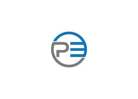 PE logo design icon template with white background vector