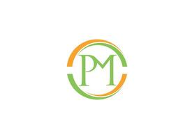 PM logo design icon template with white background vector