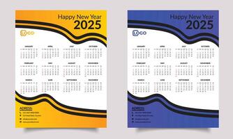 calendar design template. calendar 2025. vector