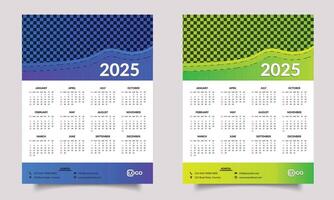 Wall calendar design. 2025 Yearly calendar design. vector