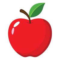 A Red Apple with Green Leaf. vector