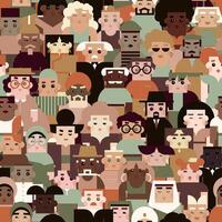 Seamless Pattern with Multicultural Society and Social Diversity of People vector