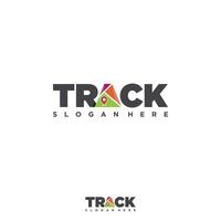 Modern and minimalist letter Track logo road map with pin point vector