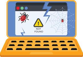 Flat Broken Tab error 404 vector