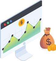 Financial Growth and Profit Analysis vector