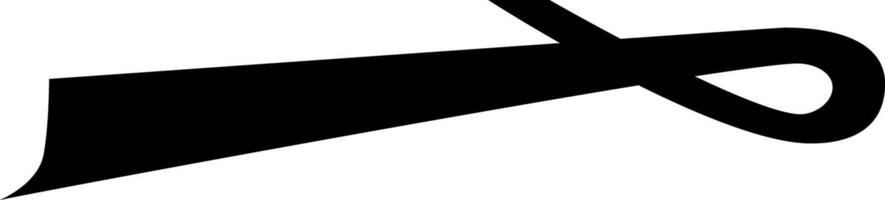 Black ribbon is forming a loop and lying on a white background, casting a shadow. The ribbon could be used as a design element or to convey a message vector