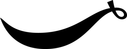 Sleek black shape on white background with a graceful curve, perfect for branding or decoration. Elegant and versatile design element for any project vector