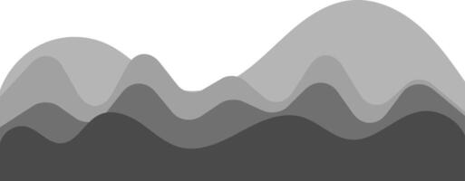 Smooth, curvy shapes form a stylish grayscale mountain landscape, perfect for business presentations and websites. Trendy and elegant, with a contemporary feel vector