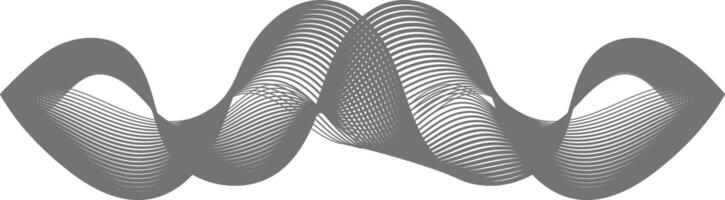 Semi transparent grey abstract shape made of curving and undulating lines forming peaks and valleys over a white background vector