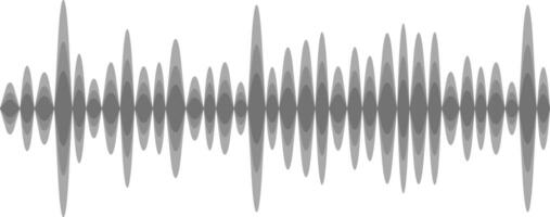 Abstract illustration of a sound wave, visualized as oscillating lines on a white background, representing audio signals, music, or sound effects vector