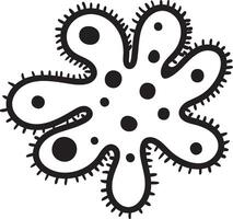 Illustration of a virus with tentacles spreading infection through the body, a representation of illness and disease vector
