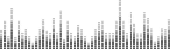 Abstract background featuring a grayscale equalizer showcasing audio levels, making it ideal for technology and music related concepts. Perfect for adding a modern touch to your design projects vector