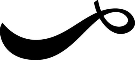 Bold, black brush stroke curves gracefully across a white background, forming an abstract shape that evokes a sense of movement and creativity vector
