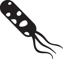 Stylized depiction of a bacterium with flagella, useful for illustrating concepts related to microbiology, disease, and hygiene vector