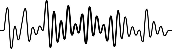 Black sound wave vibrates on a white background, ideal for music, sound, and tech projects vector