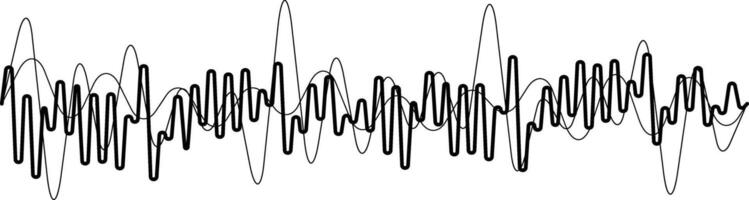 Captivating sound wave design illustrating audio flow on white background, perfect for recording studios or podcasts vector