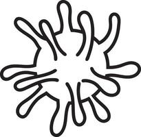 Detailed drawing of virus cell spreading, symbolizing dangerous infection, valuable for explaining health concepts, with black and white design suitable for education and various uses vector