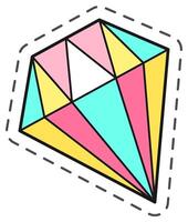 Vibrant diamond illustration with colorful border, perfect for adding fun and style to any project. Stand out with this eye catching image vector