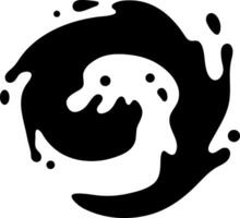Dynamic black paint swirling in a circle on white background, perfect for creative projects vector
