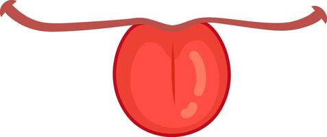 Red cartoon tongue eagerly licking lips in anticipation of a delicious meal, showcasing hunger and excitement. Perfect for social media and marketing campaigns, adding fun to any content vector
