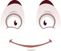 Cartoon face with wide opened eyes and a big smile showing excitement and happiness. Perfect for projects related to emotions vector