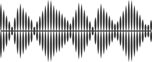 Visualizing a sound wave with varying amplitude, this minimalist image captures the essence of music and technology in a modern black and white design vector