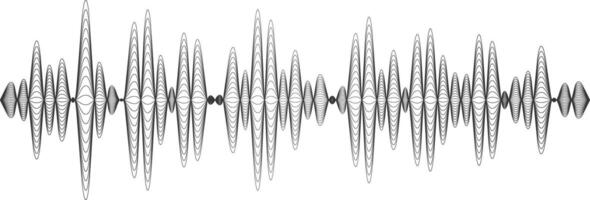 Abstract sound wave visualization showing audio signal flow. Perfect for projects related to music, sound design, podcasts, and audio technology vector