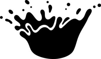 Black ink splashing creates chaos and creativity in abstract art. The dynamic splatter adds energy to modern projects. Dark contrast on white gives a minimalistic look with a touch of grunge vector