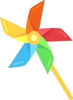 Colorful pinwheel spins playfully in the wind, adding joy and nostalgia to a summer day vector