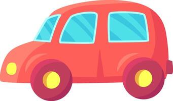 Cartoon red car driving to the right side, simple and colorful design, perfect for children projects, illustrations, animations, games and more vector