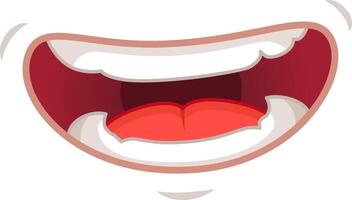 Cartoon illustration of a big toothy mouth smiling and laughing, ideal for concepts involving happiness, fun and amusement vector