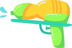 Cartoon water gun squirting water with a fun, colorful design, perfect for summer illustrations, games, or any project needing a playful touch vector