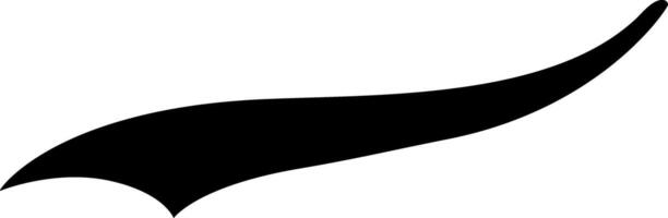 Sleek black swoosh creates movement and speed, perfect for titles or logos. Adds energy and flow to projects, conveying power and strength. Versatile and stylish on a white background vector
