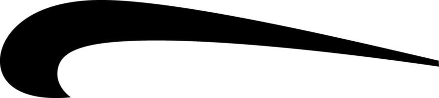 Abstract black graphic element resembling a stylized swoosh, conveying a sense of movement, speed and dynamism. Perfect for minimalist and modern designs vector