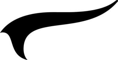 Bold black shape rises diagonally, adding energy and movement. The sleek curve swooshes upwards elegantly on a white background, perfect for logos, icons, or branding vector