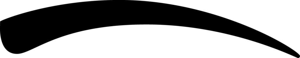 Single black arched eyebrow on white background conveys doubt and skepticism, making it a versatile design element vector
