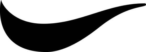 Abstract black shape with a curved line design, evoking dynamism and movement, ideal for minimalist and modern projects vector
