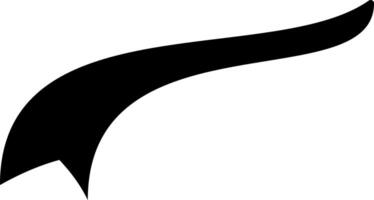 Elegant black shape swooshes energetically against a white background, adding a modern touch to any project with plenty of copy space vector