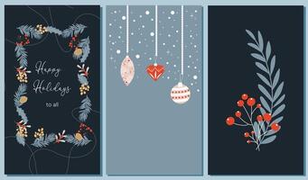 Christmas stories boho template set. Editable design for social media. vector