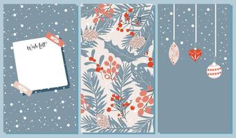 Christmas stories boho template set. Editable hand drawn design for social media. vector