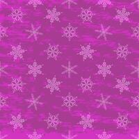 Seamless pattern consisting of snowflakes on a textured pink background. vector