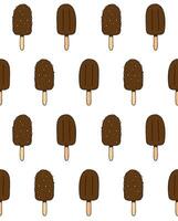 Seamless pattern of sketch eskimo ice cream vector