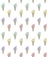 Seamless pattern of sketch ice cream vector