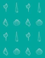 Seamless pattern of doodle sketch shell vector