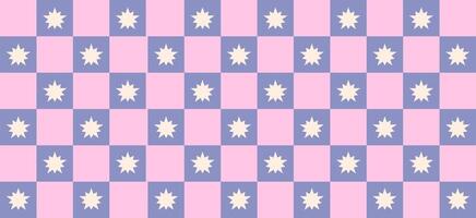 Horizontal geometric minimal pattern with stars, purple, pink simple geometric illustration design vector
