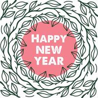 Happy New Year 2025 Design with Leafy Wreath vector
