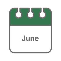June icon . Daily, monthly, yearly calendar icon vector